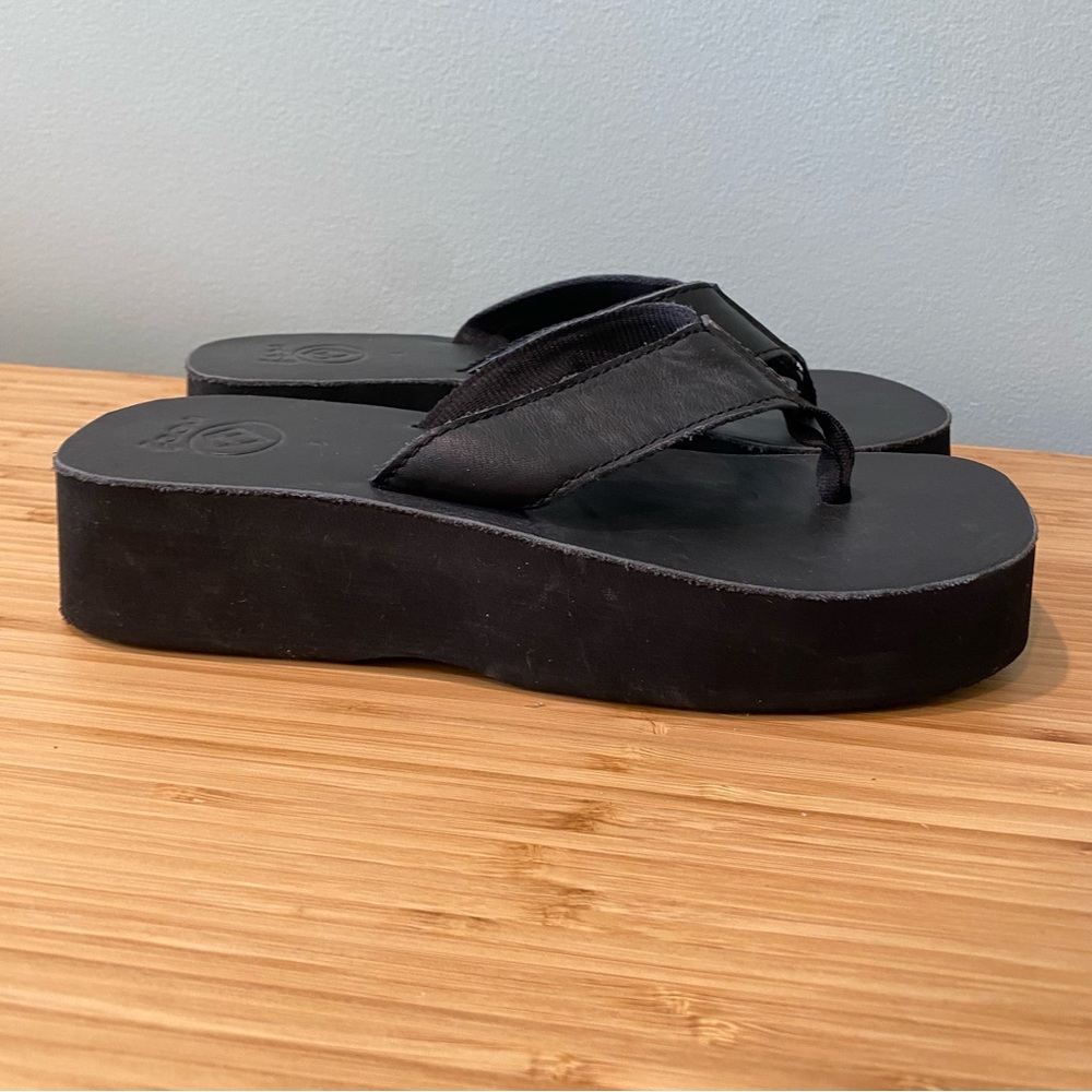 Reef Black Platform Thong Sandals